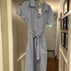 J. Crew Blue and White Shirtdress